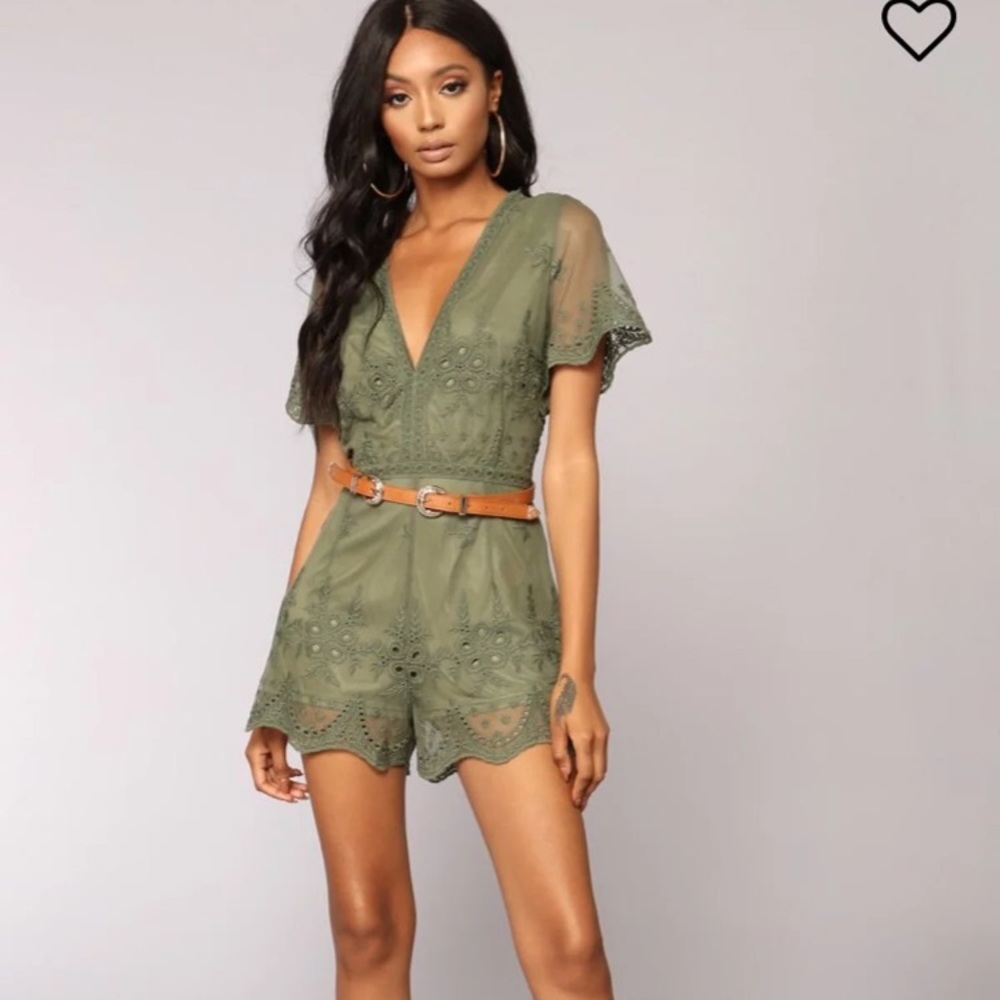 Fashion Nova olive Green romper + FREE BRALETTE
